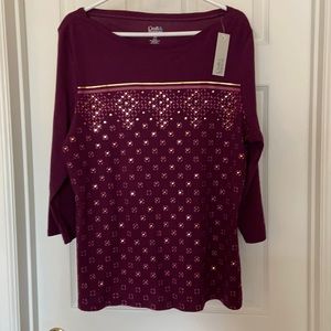 NWT Embellished Croft & Barrow Top